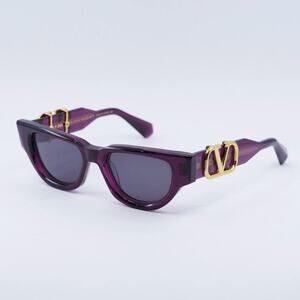 New! Valentino Bordeaux Sunglasses with Gold Accents, V DUE VLS 103B